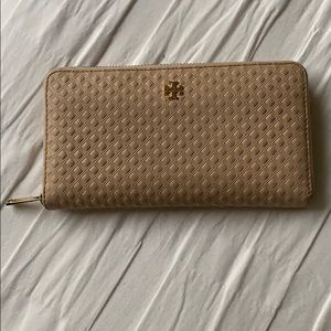 Nude / Blush Tory Burch Leather Wallet
